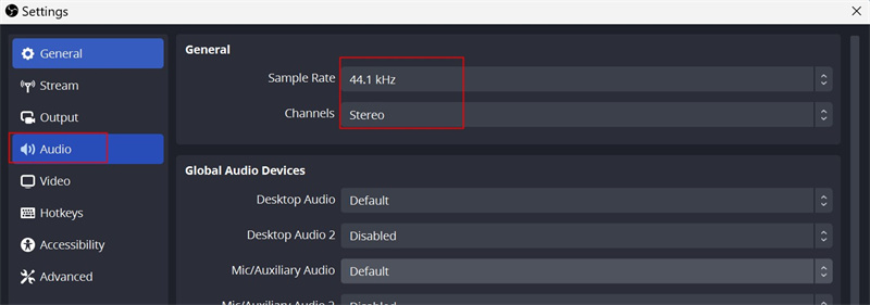 best obs setting for recording 03